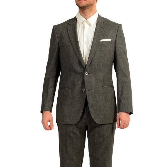 Hugo Boss Men's "Hutson5/Gander3" Gray Slim Fit 100% Wool Suit US 42R IT 52R - Picture 1 of 13